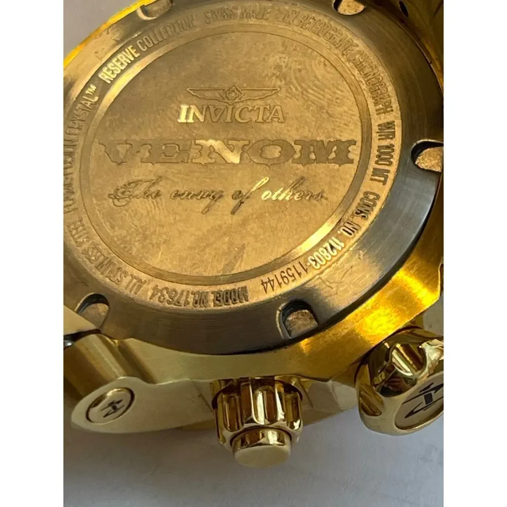 Invicta Venom Chronograph Black Dial Gold-plated Men's Watch 17634